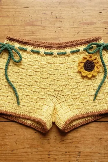 Sunflower Summer Crochet Shorts Free Crochet Pattern
