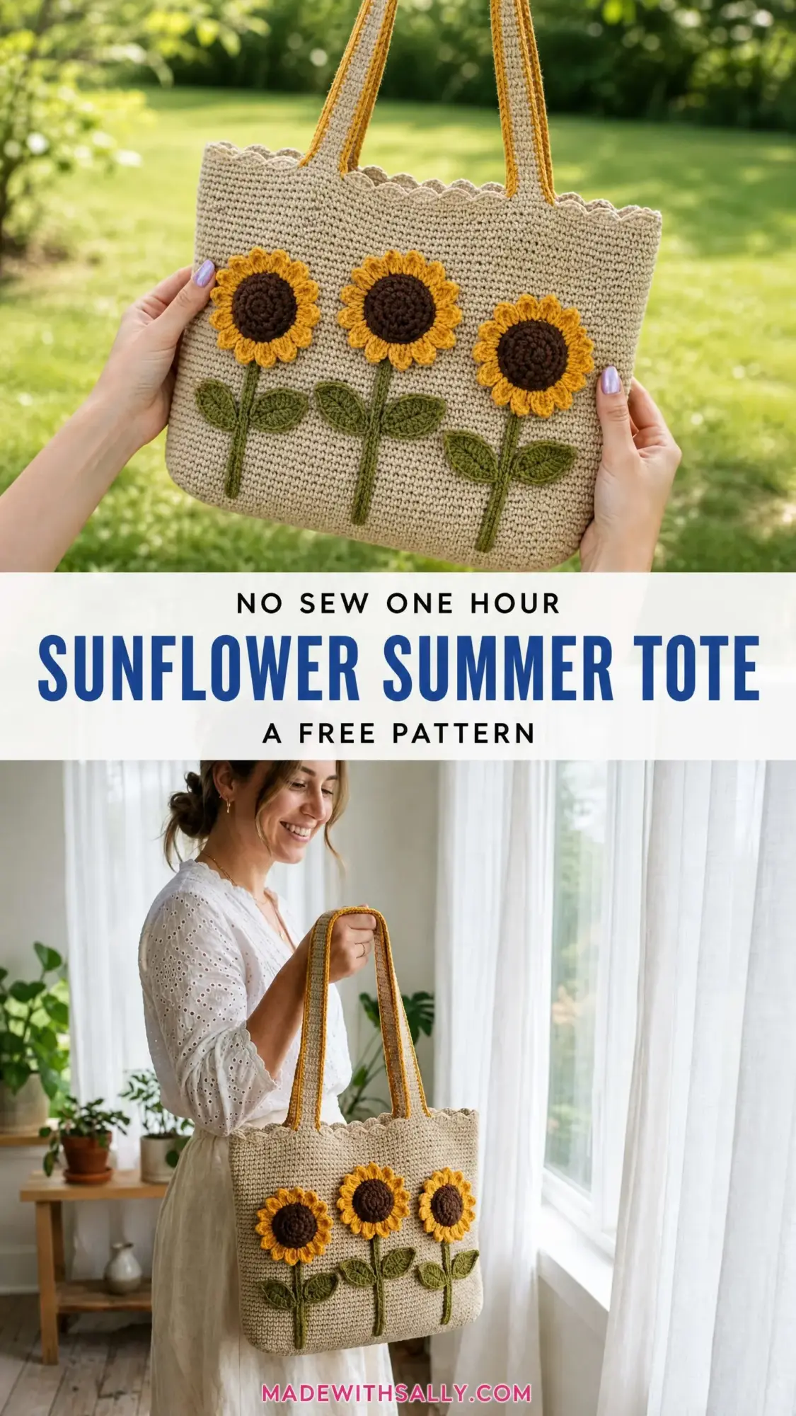 Sunflower Summer Tote Free Crochet Pattern