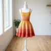 Sunset Ombre Flared Mini Dress Free Crochet Pattern