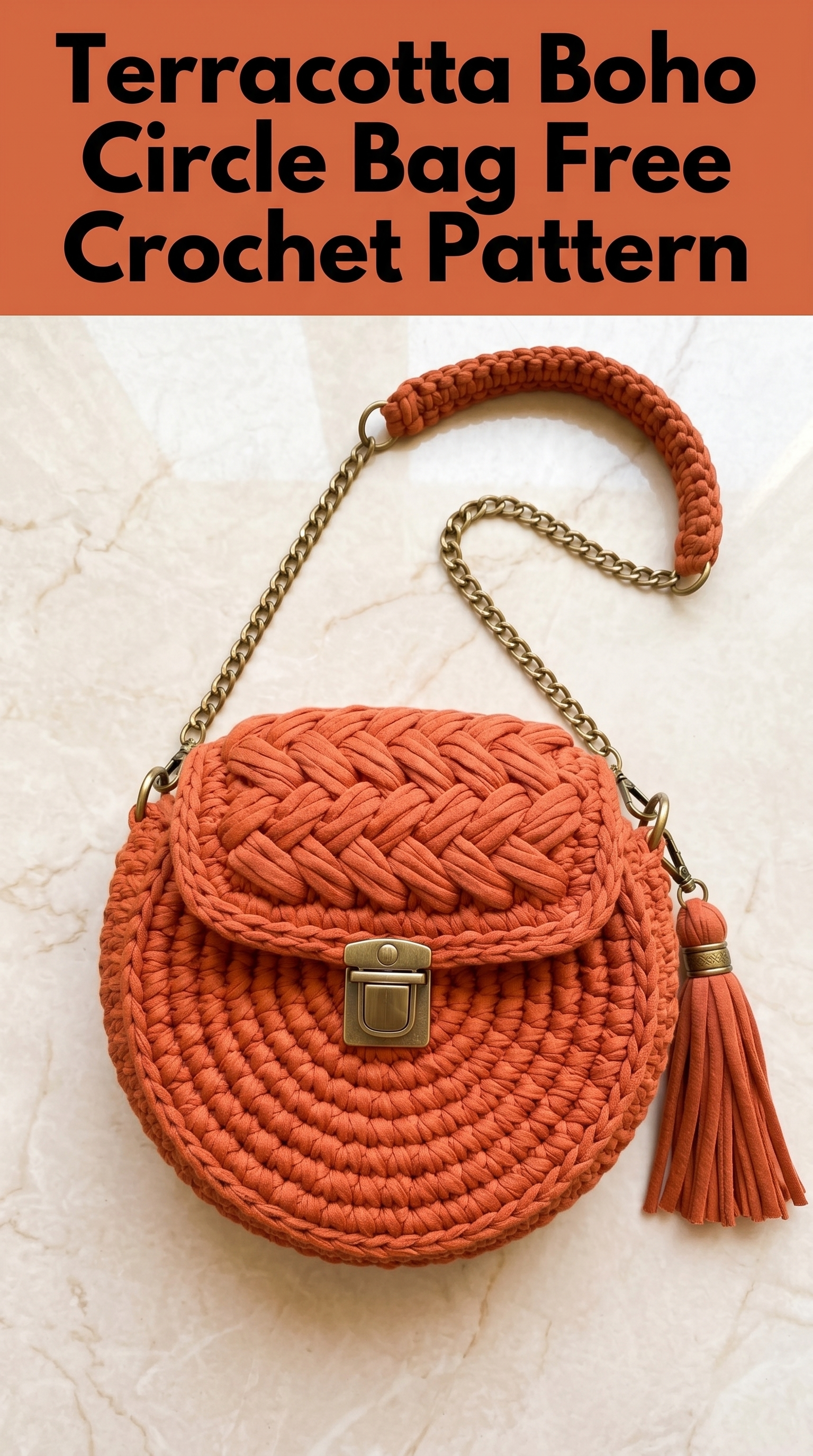Terracotta Boho Circle Bag Free Crochet Pattern