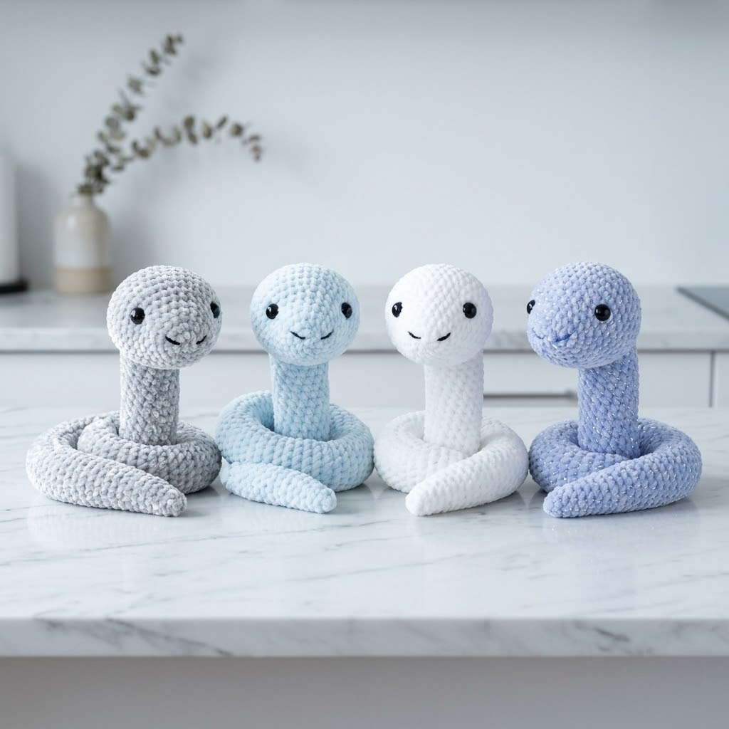 Winter Frost Snake Amigurumi Free Crochet Pattern