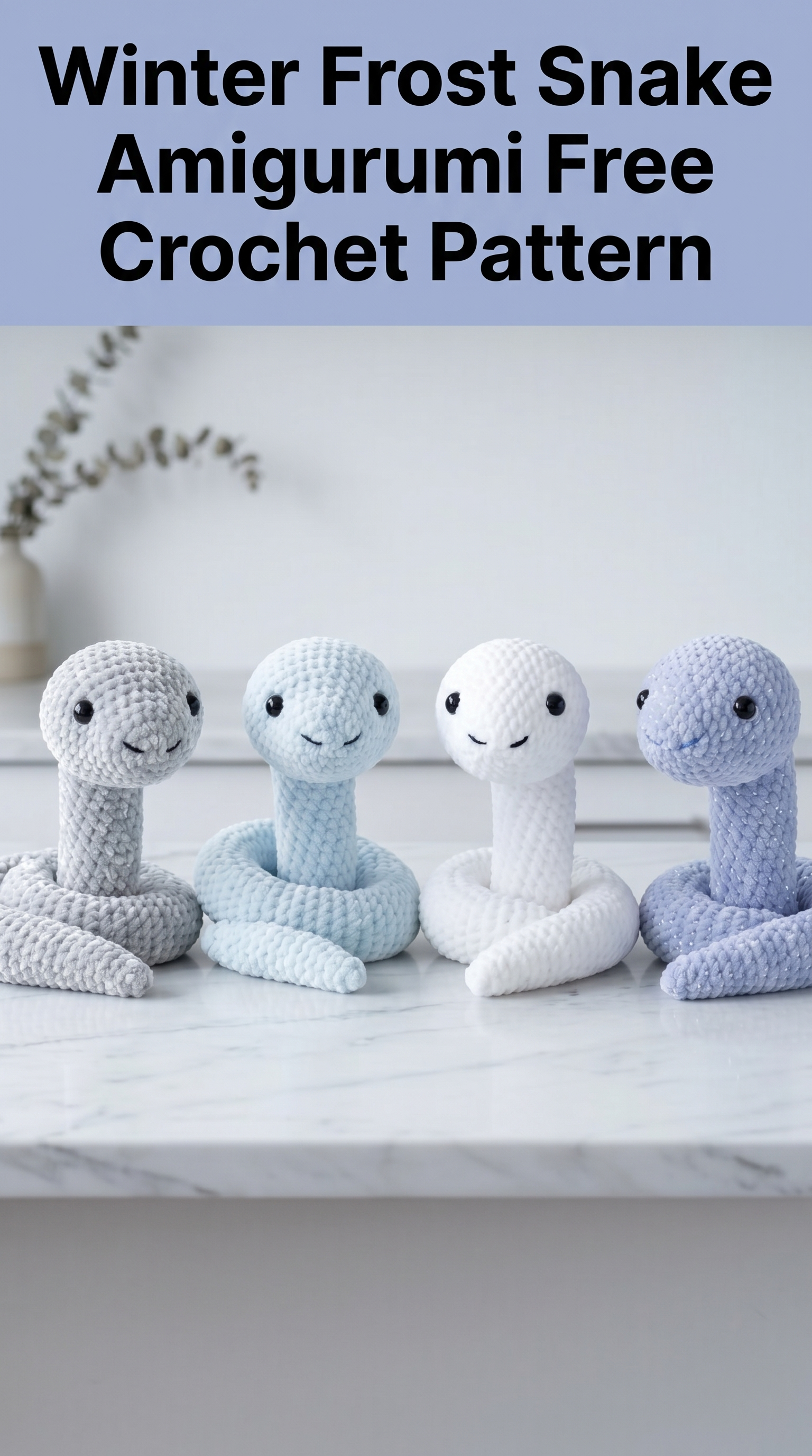 Winter Frost Snake Amigurumi Free Crochet Pattern