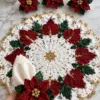 Winter Poinsettia Table Set Crochet Pattern