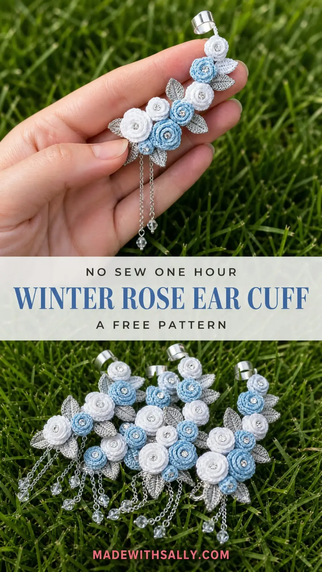 Winter Rose Ear Cuff Free Crochet Pattern