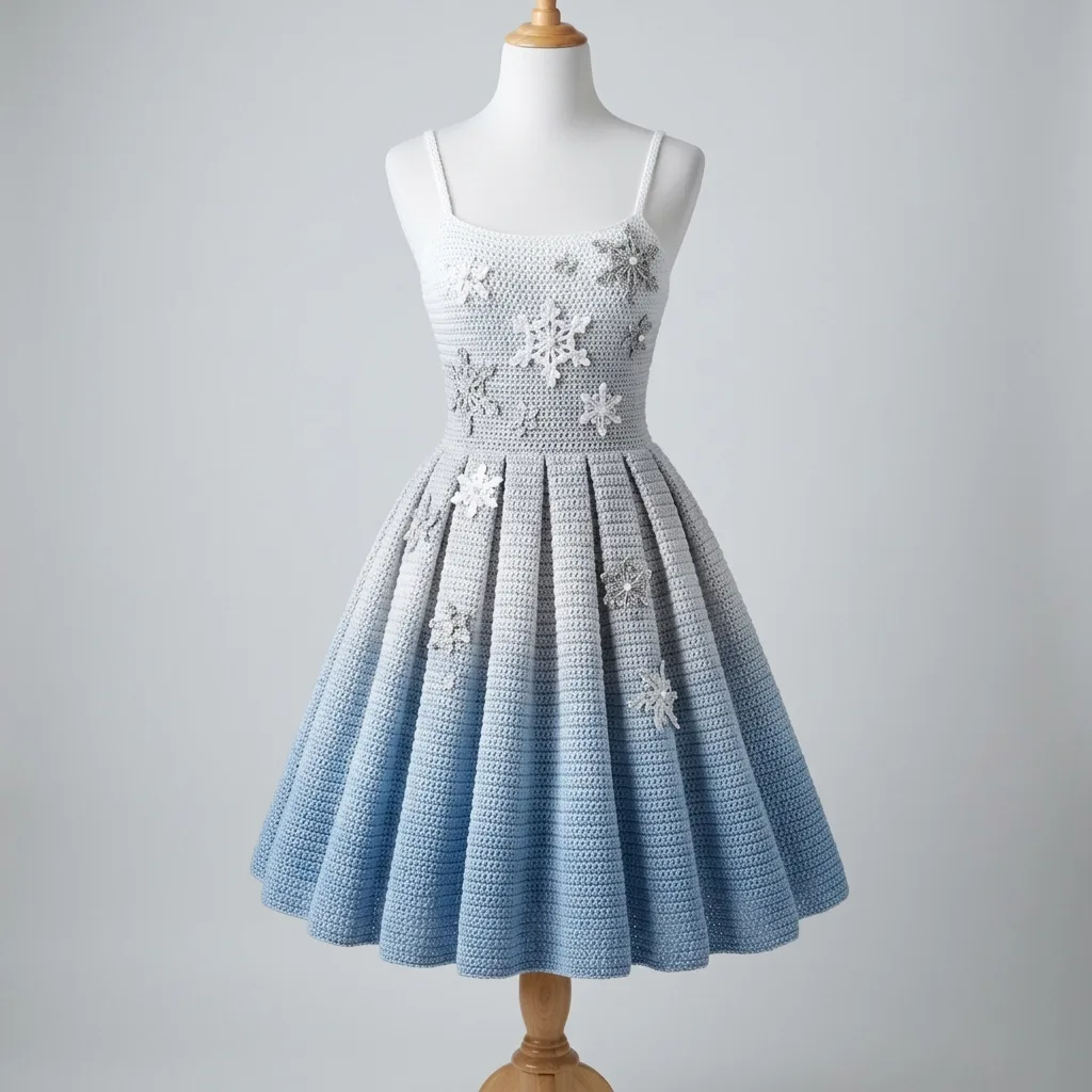 Winter Snowflake Frost Dress Crochet Pattern