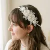 Winter White Rose Crochet Headband Free Crochet Pattern
