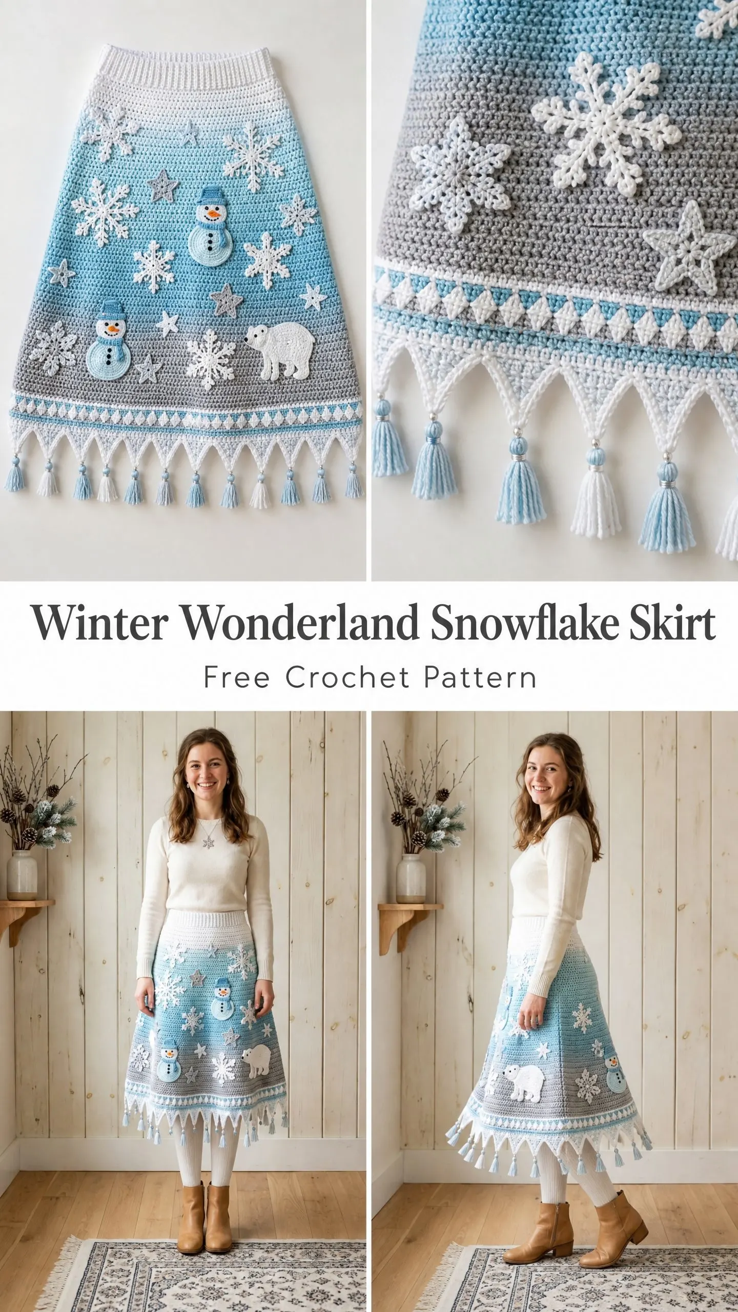 Winter Wonderland Snowflake Skirt Free Crochet Pattern