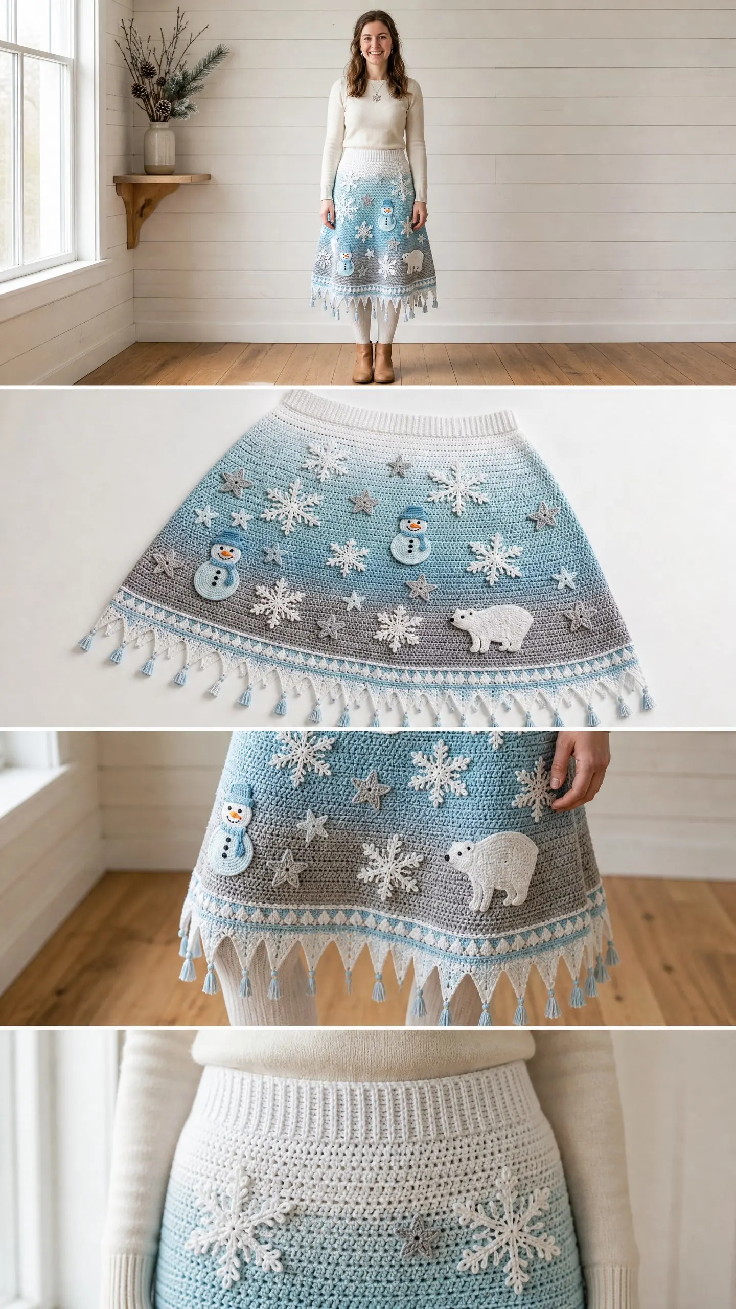 Winter Wonderland Snowflake Skirt Free Crochet Pattern